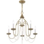 5 Light Antique Brass Chandelier with Steel base material-Lighting LumensChandeliers