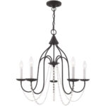 5 Light Black Chandelier with Steel base material-Lighting LumensChandeliers