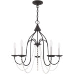 5 Light Black Chandelier with Steel base material-Lighting LumensChandeliers