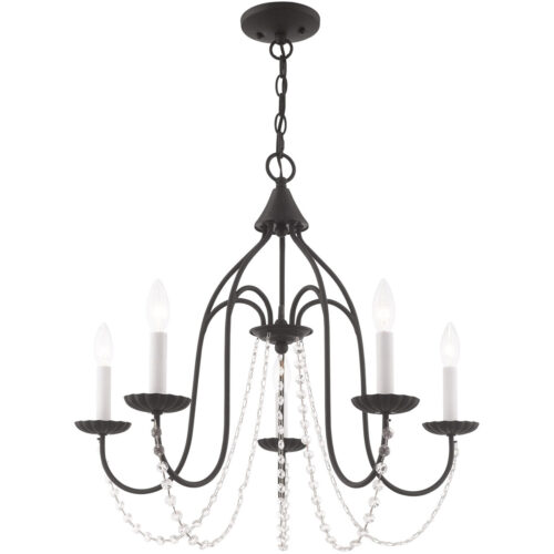 5 Light Black Chandelier with Steel base material-Lighting LumensChandeliers