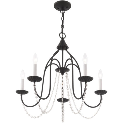 5 Light Black Chandelier with Steel base material-Lighting LumensChandeliers