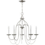 5 Light Brushed Nickel Chandelier with Steel base material-Lighting LumensChandeliers