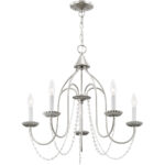 5 Light Brushed Nickel Chandelier with Steel base material-Lighting LumensChandeliers