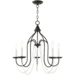 5 Light English Bronze Chandelier with Steel base material-Lighting LumensChandeliers