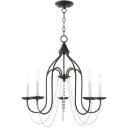 5 Light English Bronze Chandelier with Steel base material-Lighting LumensChandeliers