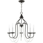 5 Light English Bronze Chandelier with Steel base material-Lighting LumensChandeliers