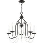 5 Light English Bronze Chandelier with Steel base material-Lighting LumensChandeliers