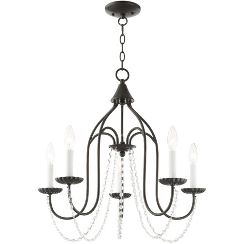 5 Light English Bronze Chandelier with Steel base material-Lighting LumensChandeliers