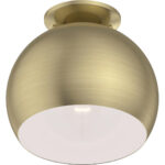 40800-01 1 Light Antique Brass Flush Mount-Lighting LumensBath/Flush Mounts