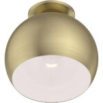 40800-01 1 Light Antique Brass Flush Mount-Lighting LumensBath/Flush Mounts