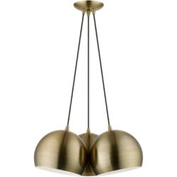 40803-01 3 Light Antique Brass Multi Pendant-Lighting LumensPendant Lights