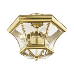 3 Light Polished Brass Ceiling Light fixture with Hand crafted Solid Brass base material-Lighting LumensFlush Mount Ceiling Lights