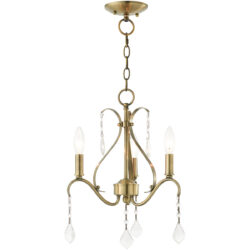 3 Light Antique Brass Chandelier with Steel base material-Lighting LumensChandeliers