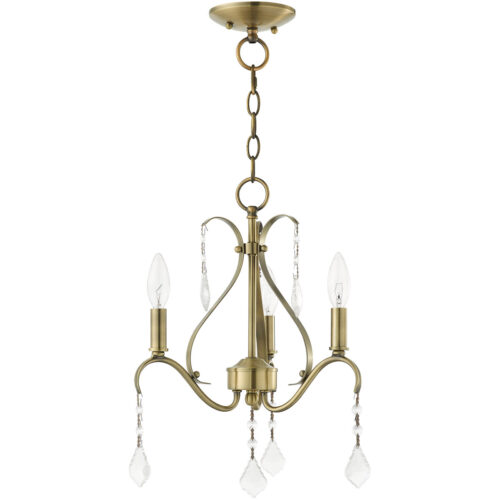 3 Light Antique Brass Chandelier with Steel base material-Lighting LumensChandeliers