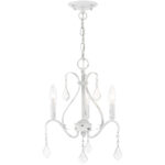 3 Light Antique White Chandelier with Steel base material-Lighting LumensChandeliers