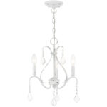 3 Light Antique White Chandelier with Steel base material-Lighting LumensChandeliers