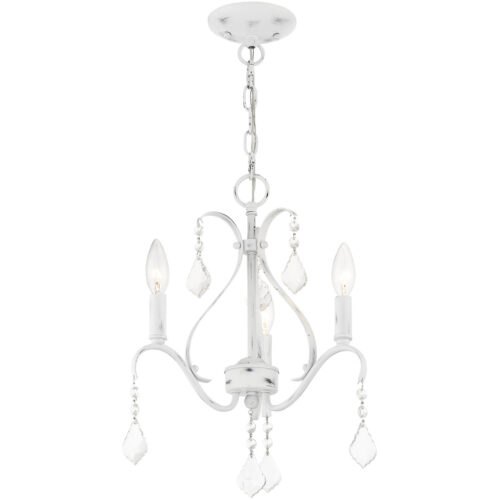 3 Light Antique White Chandelier with Steel base material-Lighting LumensChandeliers