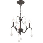 3 Light English Bronze Mini Chandelier with Steel base material-Lighting LumensChandeliers