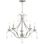 5 Light Brushed Nickel Chandelier with Steel base material-Lighting LumensChandeliers