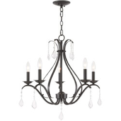 5 Light English Bronze Chandelier with Steel base material-Lighting LumensChandeliers