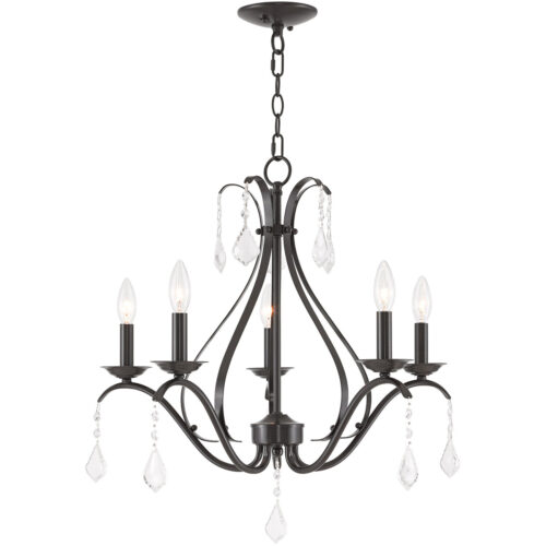 5 Light English Bronze Chandelier with Steel base material-Lighting LumensChandeliers