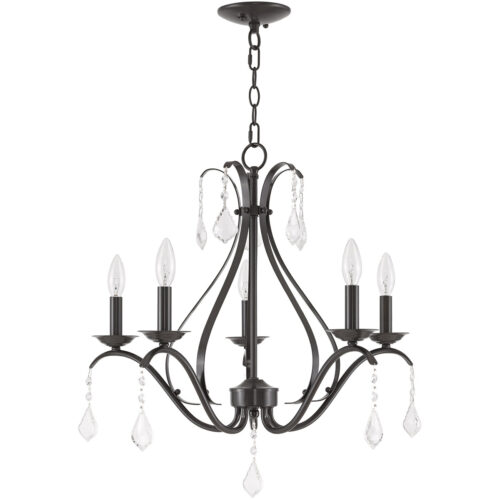 5 Light English Bronze Chandelier with Steel base material-Lighting LumensChandeliers