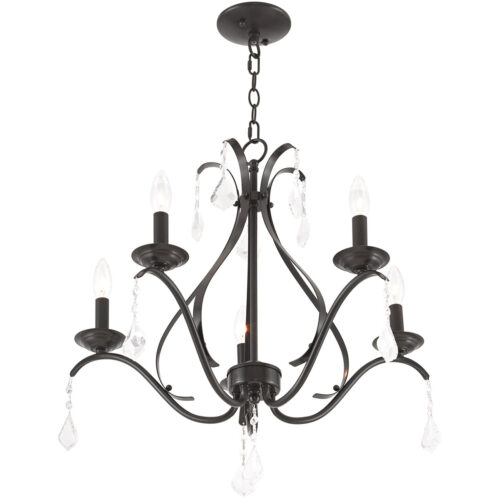 5 Light English Bronze Chandelier with Steel base material-Lighting LumensChandeliers