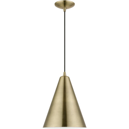 40852-01 1 Light Antique Brass Pendant-Lighting LumensPendant Lights