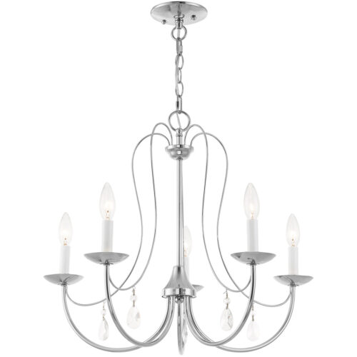 5 Light Polished Chrome Chandelier with Steel base material-Lighting LumensChandeliers