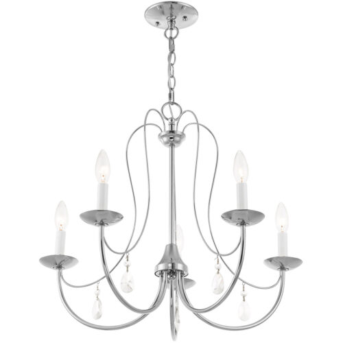 5 Light Polished Chrome Chandelier with Steel base material-Lighting LumensChandeliers