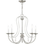 5 Light Brushed Nickel Chandelier with Steel base material-Lighting LumensChandeliers