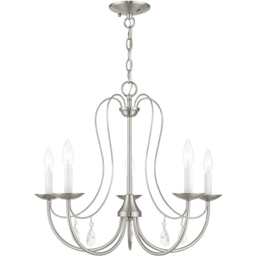 5 Light Brushed Nickel Chandelier with Steel base material-Lighting LumensChandeliers