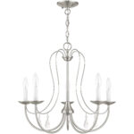 5 Light Brushed Nickel Chandelier with Steel base material-Lighting LumensChandeliers