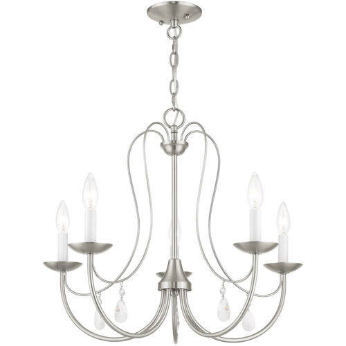 5 Light Brushed Nickel Chandelier with Steel base material-Lighting LumensChandeliers