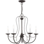 5 Light English Bronze Chandelier with Steel base material-Lighting LumensChandeliers