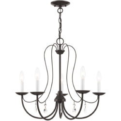 5 Light English Bronze Chandelier with Steel base material-Lighting LumensChandeliers