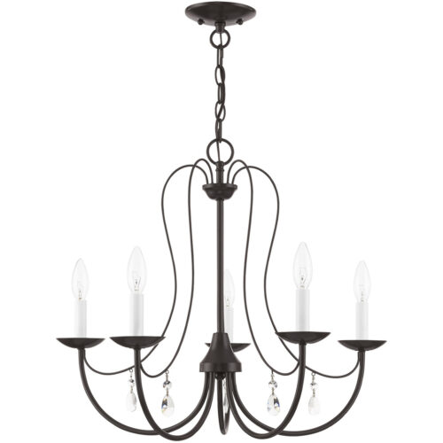 5 Light English Bronze Chandelier with Steel base material-Lighting LumensChandeliers