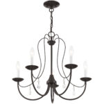 5 Light English Bronze Chandelier with Steel base material-Lighting LumensChandeliers