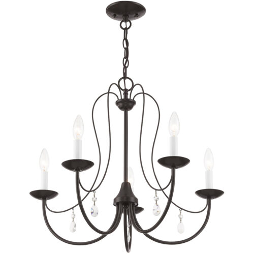 5 Light English Bronze Chandelier with Steel base material-Lighting LumensChandeliers