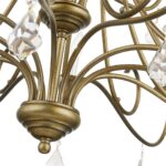 40870-48 18 Light Antique Gold Leaf Extra Large Chandelier with Clear Crystals-Lighting LumensChandeliers