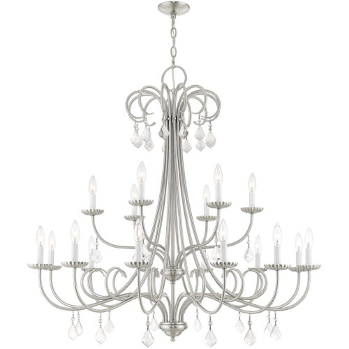 18 Light Brushed Nickel Foyer Chandelier with Steel base material-Lighting LumensChandeliers