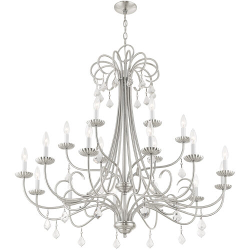 18 Light Brushed Nickel Foyer Chandelier with Steel base material-Lighting LumensChandeliers