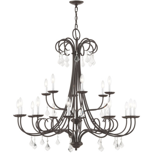 18 Light English Bronze Foyer Chandelier with Steel base material-Lighting LumensChandeliers