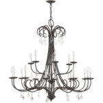 18 Light English Bronze Foyer Chandelier with Steel base material-Lighting LumensChandeliers