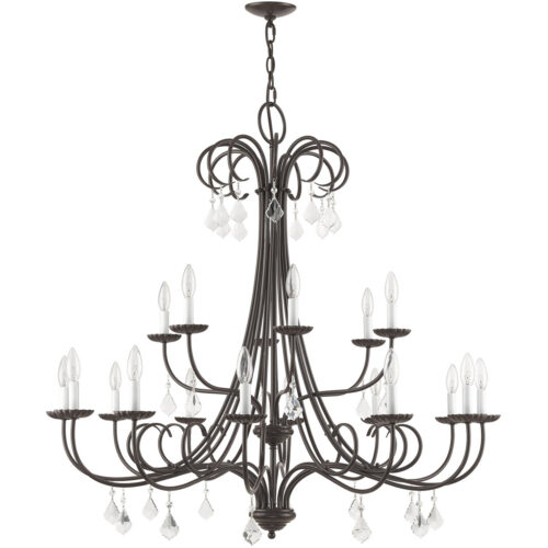 18 Light English Bronze Foyer Chandelier with Steel base material-Lighting LumensChandeliers