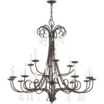 18 Light English Bronze Foyer Chandelier with Steel base material-Lighting LumensChandeliers