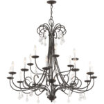 18 Light English Bronze Foyer Chandelier with Steel base material-Lighting LumensChandeliers