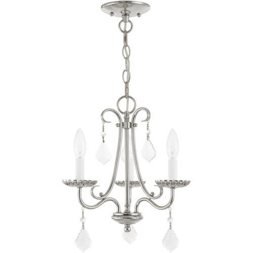 3 Light Polished Chrome Mini Chandelier with Steel base material-Lighting LumensChandeliers