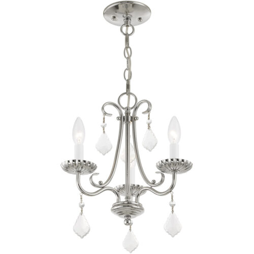 3 Light Polished Chrome Mini Chandelier with Steel base material-Lighting LumensChandeliers