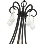 40875-04 5 Light Black Chandelier with Antique Brass Finish Accents and Clear Crystals-Lighting LumensChandeliers